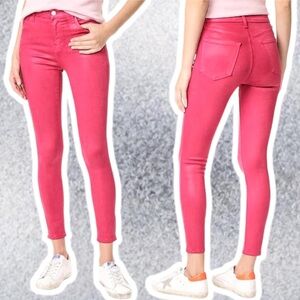 J. Brand ‘Alana’ High Rise Crop Skinny in “Coated Dizzy Pink” Size 24